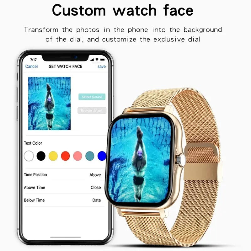 Smartwatch z funkcją rozmów Bluetooth i monitorem aktywności dla mężczyzn i kobiet