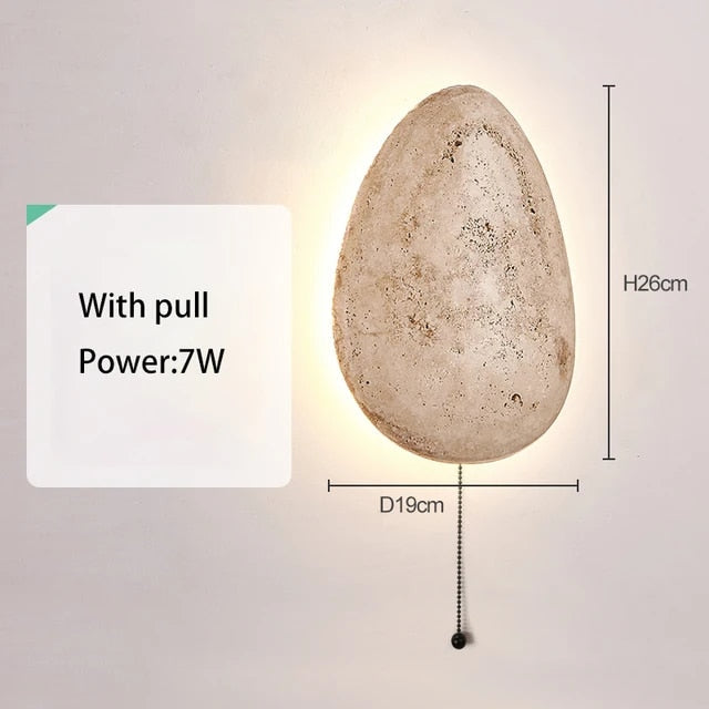 Lyra Stone Floating Wall Light With Textured Cream Shade