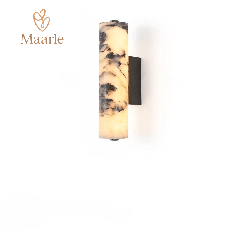Marvello | Natural Marble Cylindrical Wall Lamp for Bedroom and Stairs