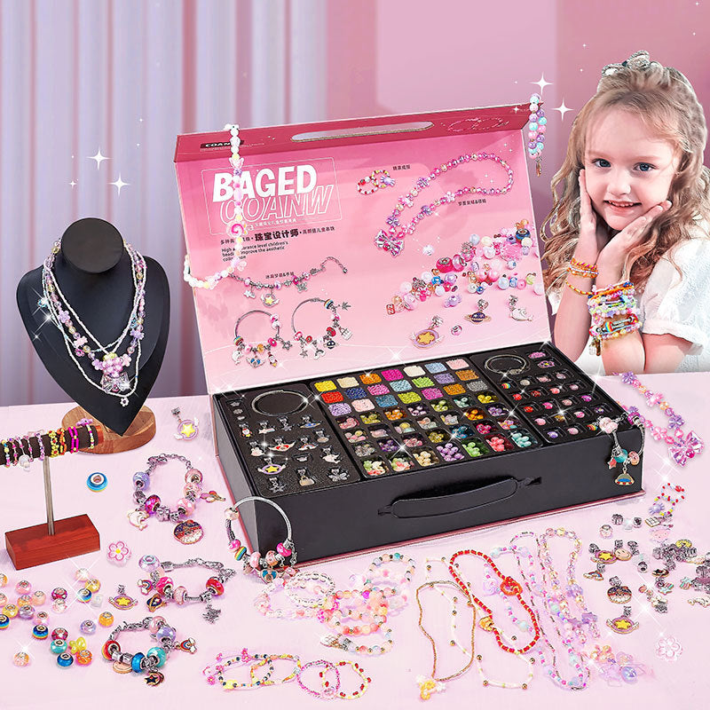 NovaCraft DIY Charm Bracelet Craft Kit For Girls Featuring Alloy Beads And Crystals