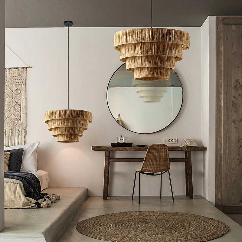 Caelara Rattan Ceiling Light Handwoven For Boho Style Homes
