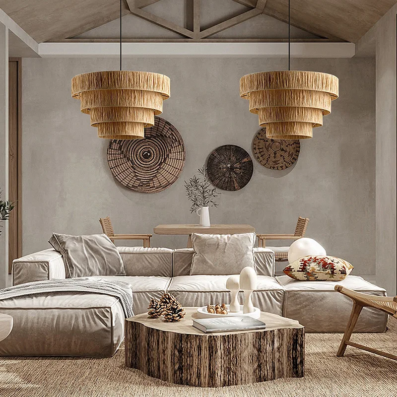 Caelara Rattan Ceiling Light Handwoven For Boho Style Homes