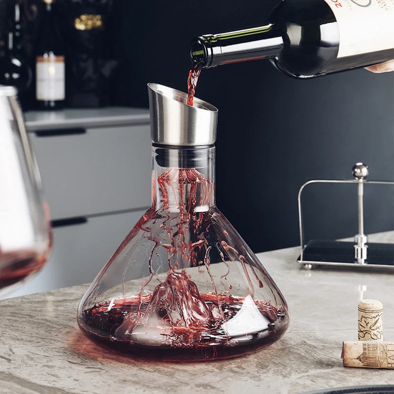 AromaFlow 1500ml Weindekanter mit Belüfter für verbessertes Aroma