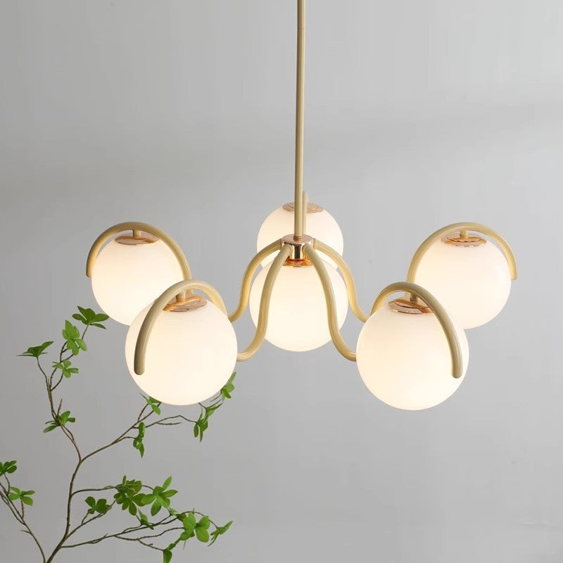 Crimson Curve Glass Globe Pendant Light LumaNova Luxe