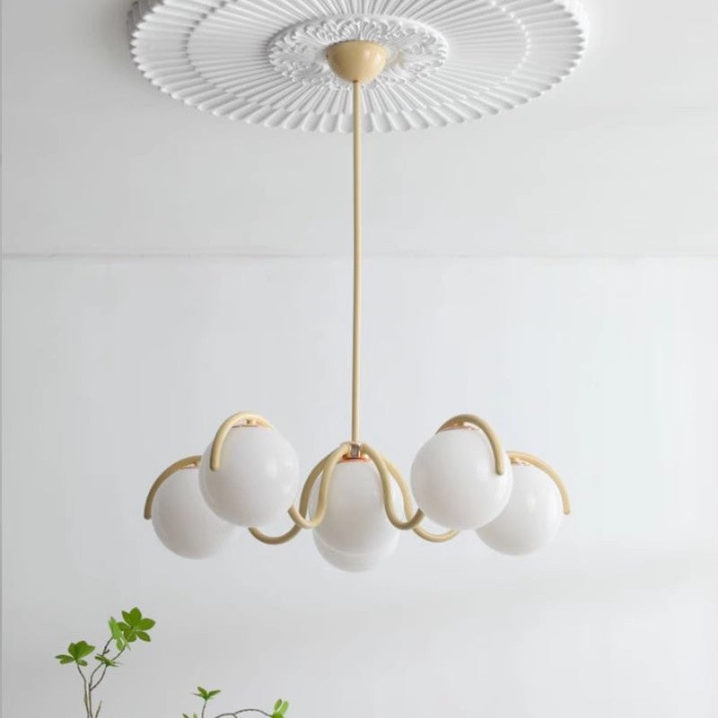 Crimson Curve Glass Globe Pendant Light LumaNova Luxe