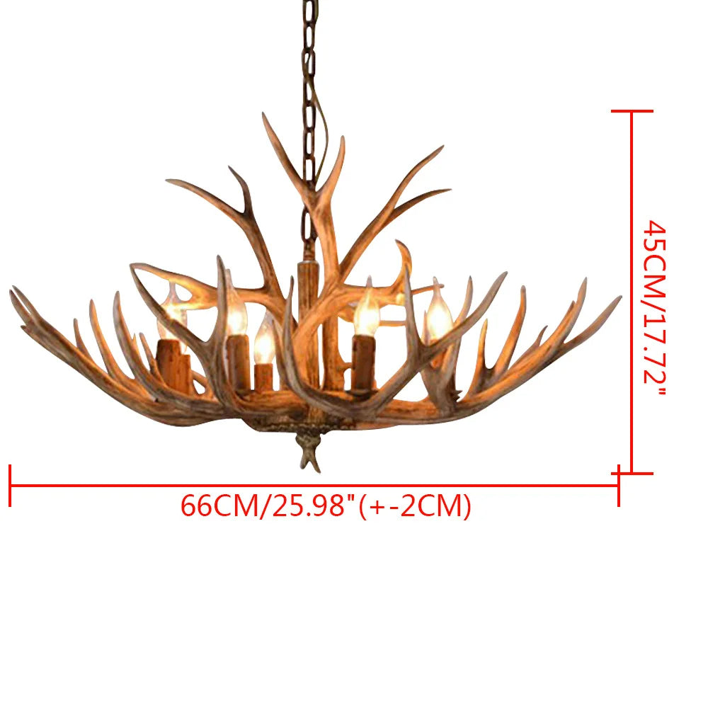 SylvanGlow | Rustic Antler Chandelier in Resin Finish