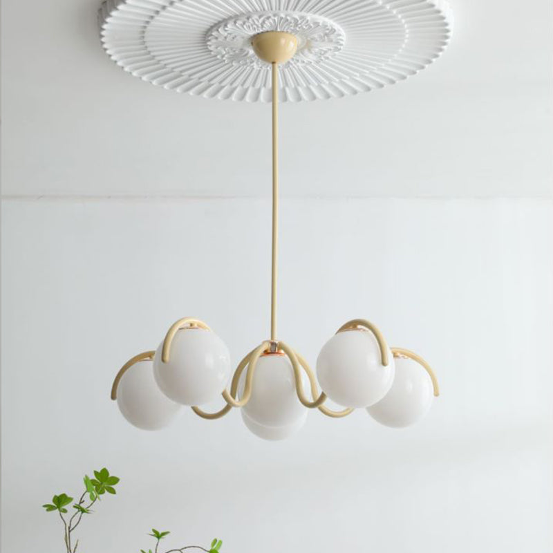 Crimson Curve Glass Globe Pendant Light LumaNova Luxe