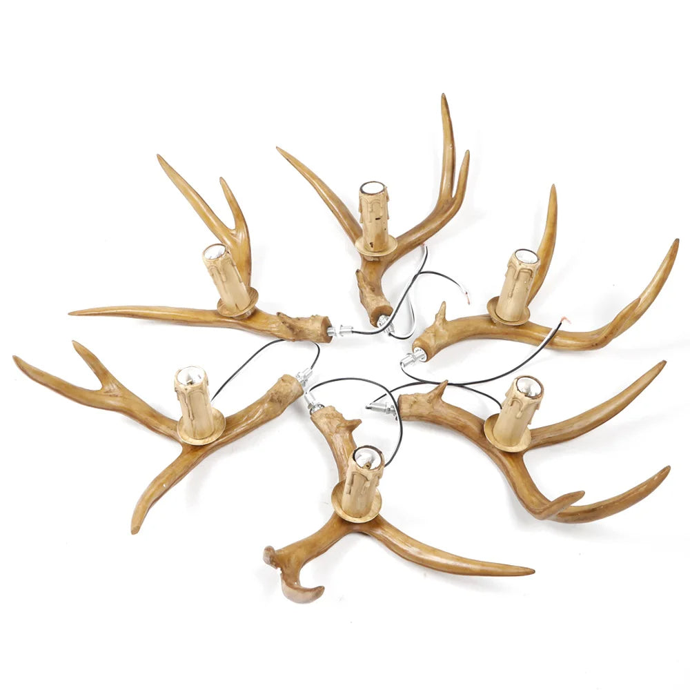 SylvanGlow | Rustic Antler Chandelier in Resin Finish