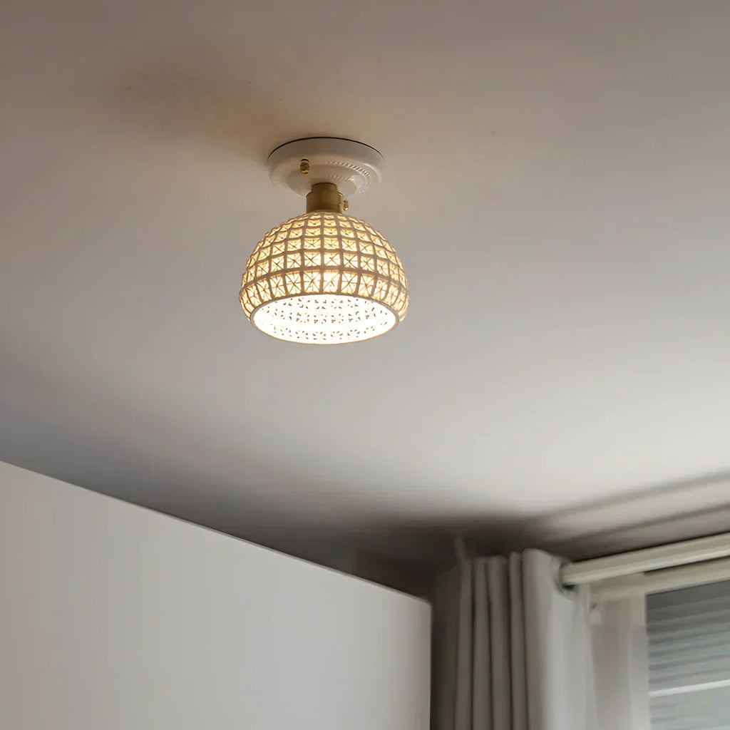Sylvar Nordic Ceramic Ceiling Light With Brass Trim