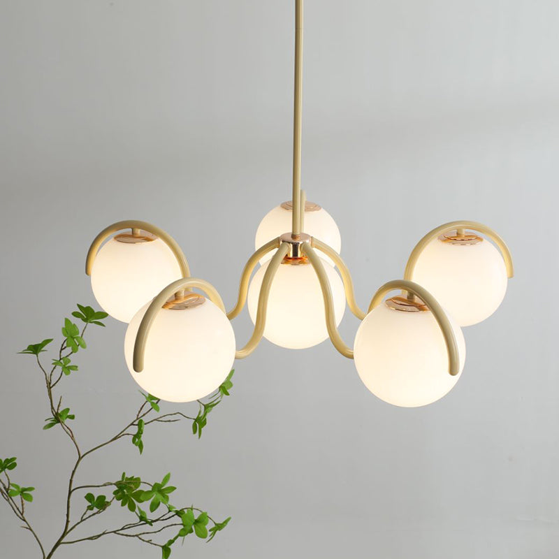 Crimson Curve Glass Globe Pendant Light LumaNova Luxe