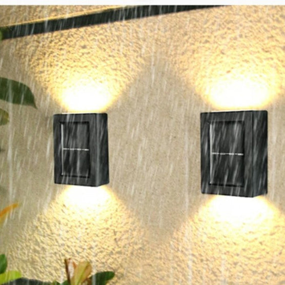 AstraLume Solar Outdoor LED Wall Light IP65 Waterproof Black