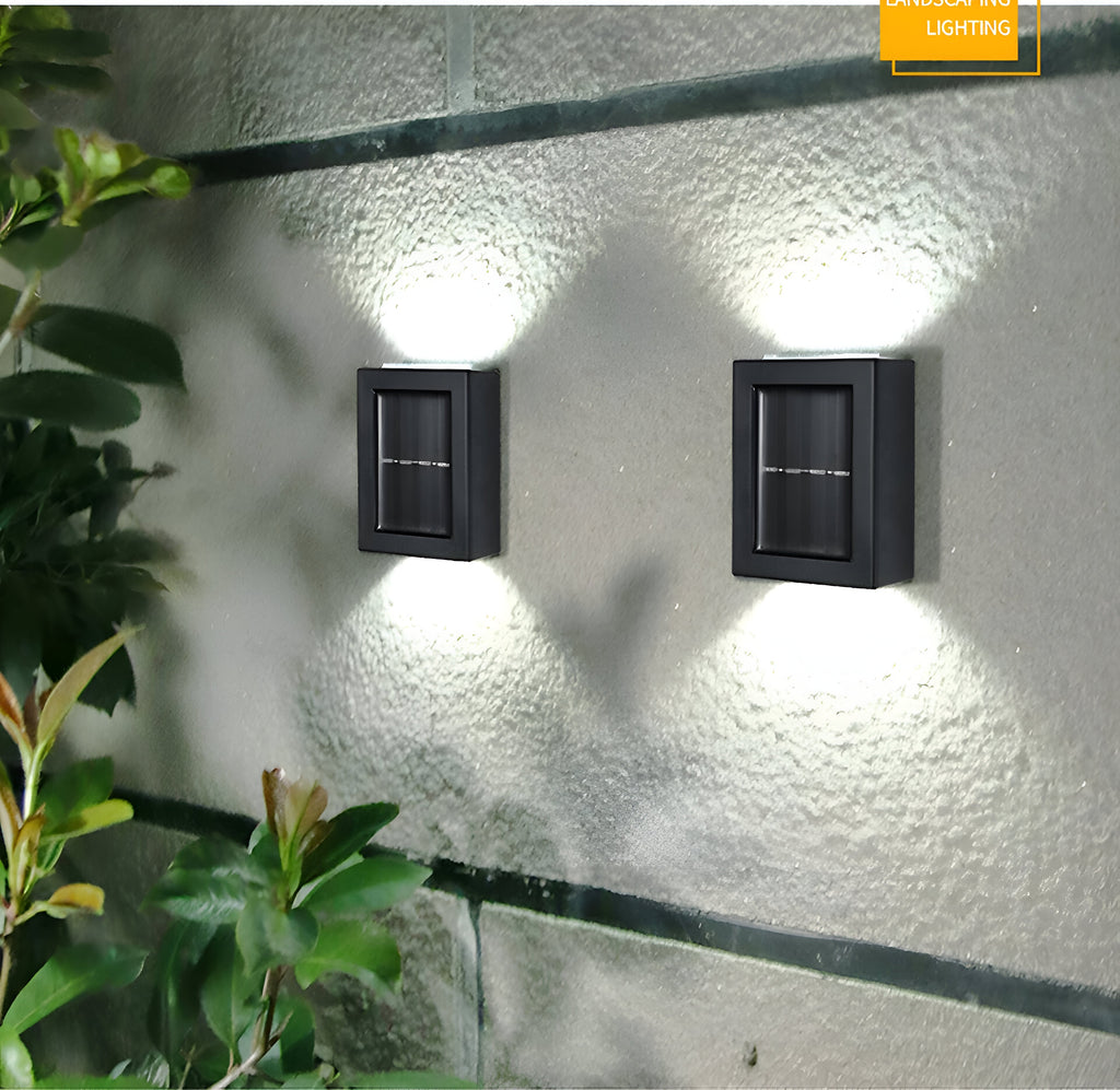 AstraLume Solar Outdoor LED Wall Light IP65 Waterproof Black