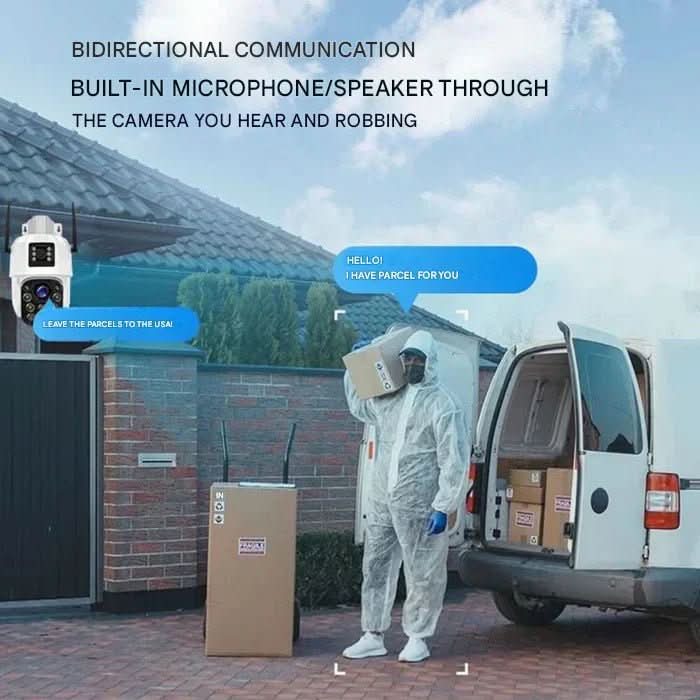 ApexGuard 4K Bezprzewodowa Zewnętrzna Kamera Bezpieczeństwa z Panelem Słonecznym i 10-krotnym Zoomem