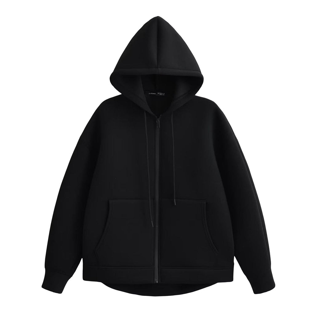 Aster Casual Women's Solid Zipper Hoodie With Big Pockets