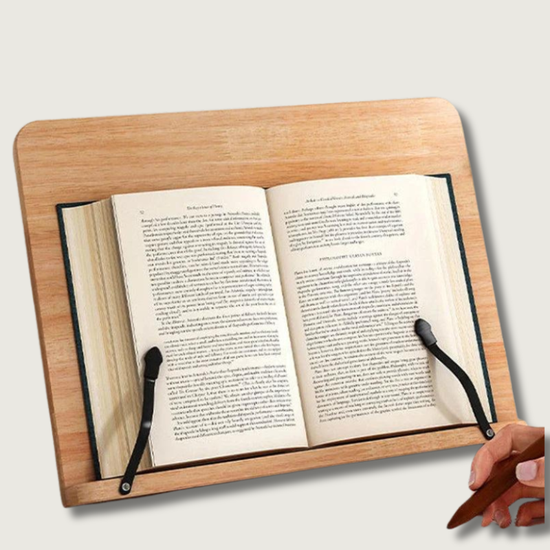 Adjustable Pine Book Stand for Hands Free Reading Daily