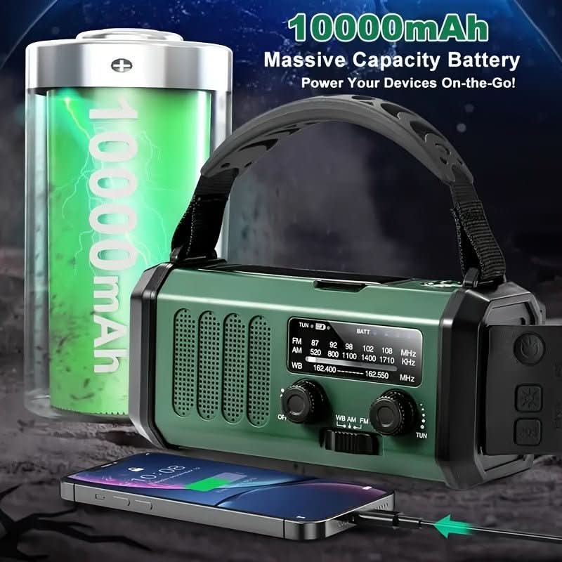 رادیو اضطراری برایت‌گارد با چراغ قوه، شارژر USB و انرژی خورشیدی