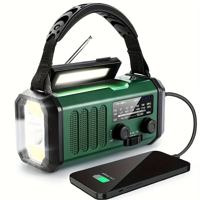 رادیو اضطراری برایت‌گارد با چراغ قوه، شارژر USB و انرژی خورشیدی