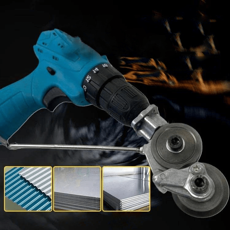 GripGlide Drill Attachment for Safe and Effortless Sheet Metal Cutting
