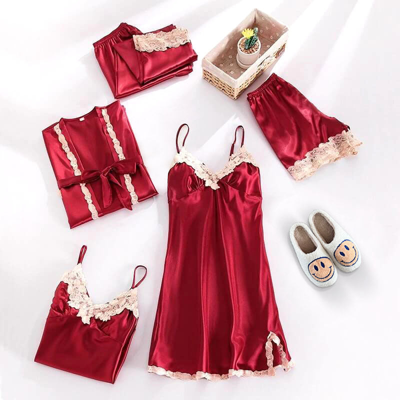 Women's Satin Pajama Set for Breathable Sleepwear Comfort