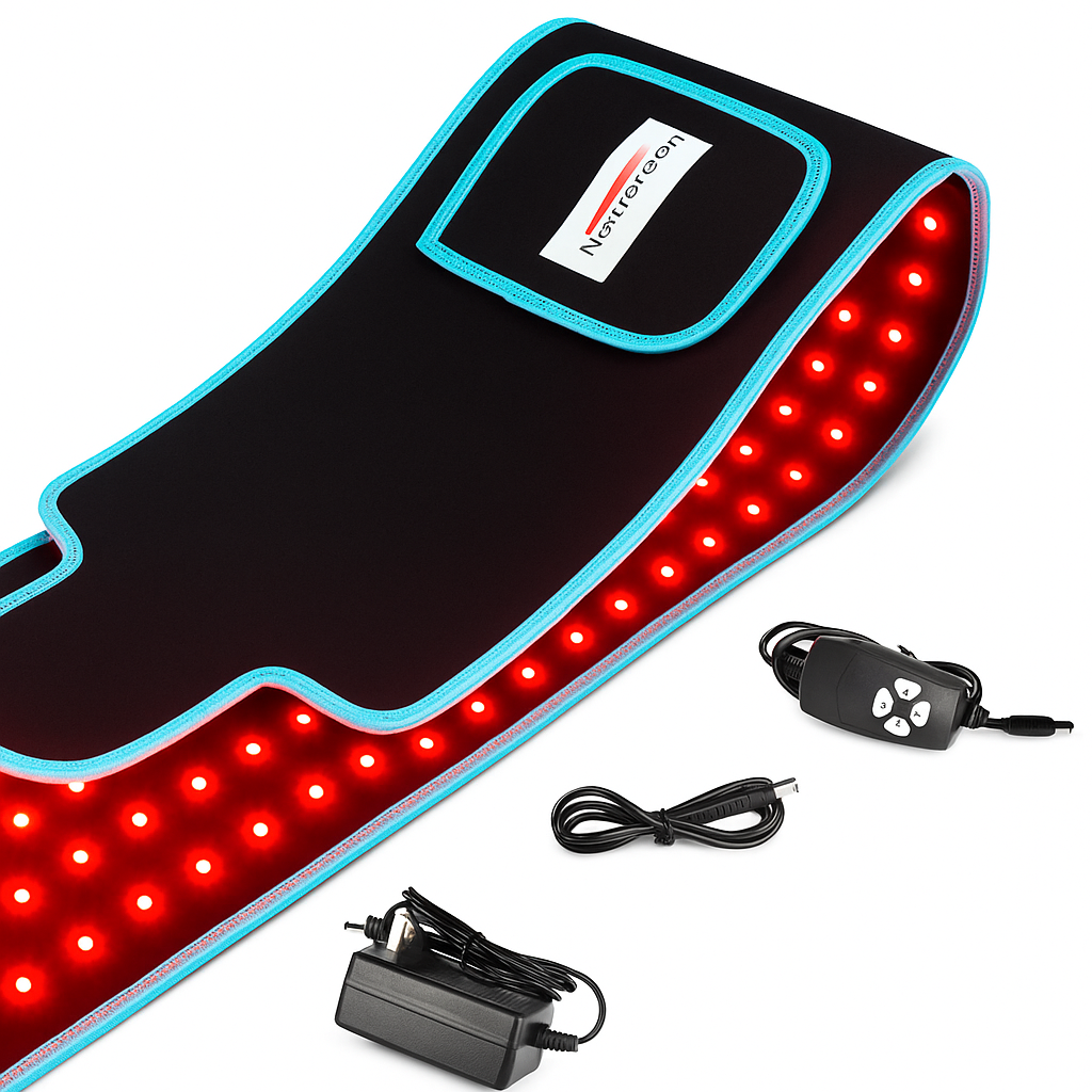 Pás s červeným a blízkým infračerveným LED světlem AuraFlex s vlnovými délkami 660 nm a 850 nm, 105 LED diodami