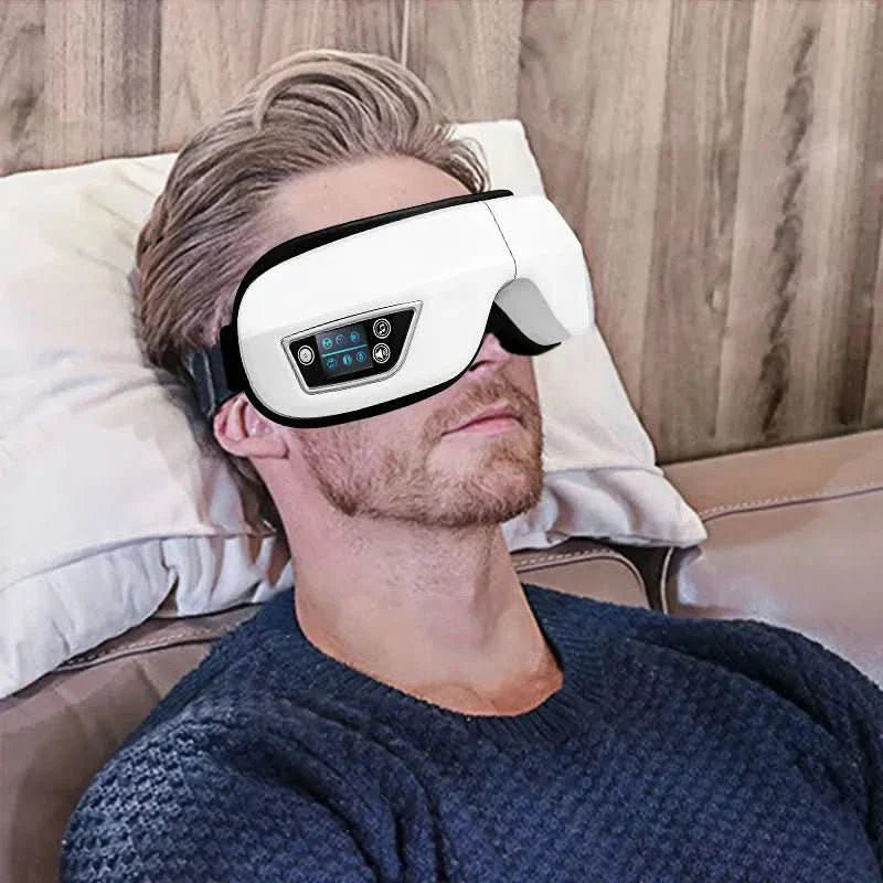 AuraLume 6D Øyemassasje med varme, vibrasjon og Bluetooth for skjermtrøtte øyne