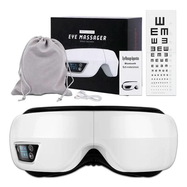 AuraLume 6D Eye Massager With Heat, Vibration And Bluetooth For Screen Weary Eyes