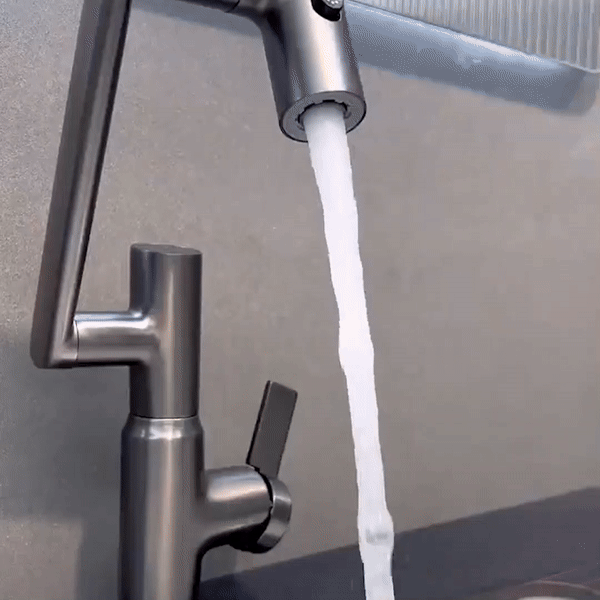 FlowMatrix 360 Degree Swivel Faucet With Adjustable Height And Temperature Display