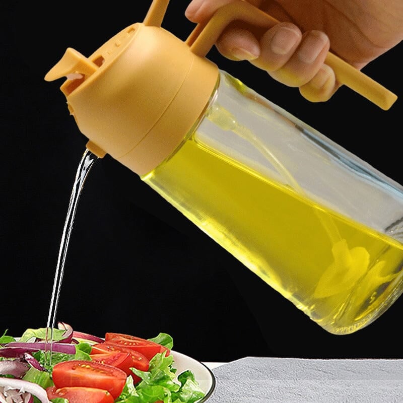 2-In-1 Glass Oil Sprayer And Dispenser For Kitchen Use