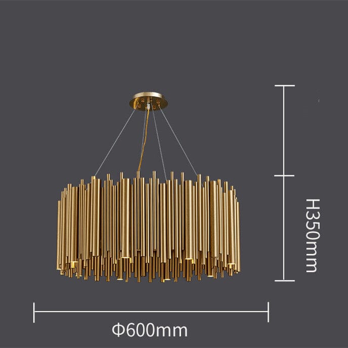 Golden Nest lysekrone med luksuriøs metallramme og varm finish
