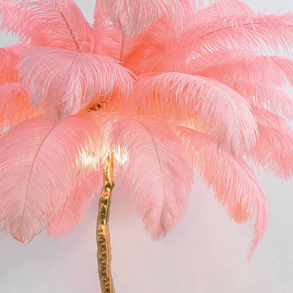 Ostrich Feather Floor Lamp For Living Room Decor Accent Piece