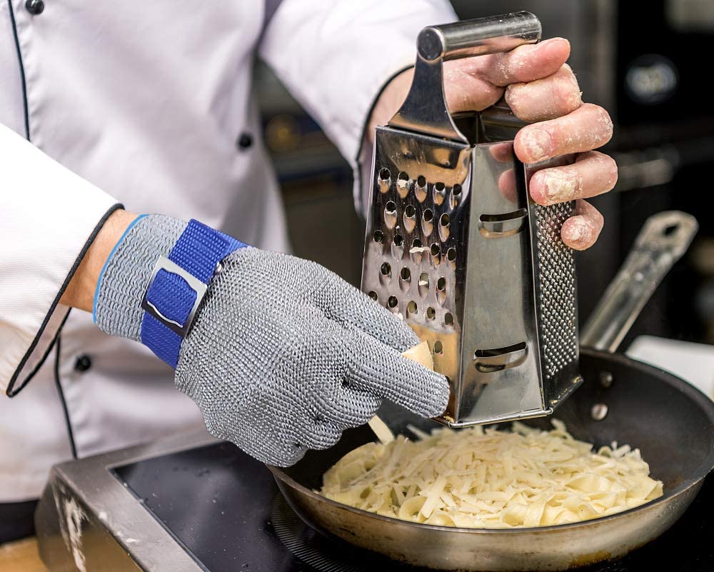 Guanto in rete di acciaio inox per uso alimentare in cucina