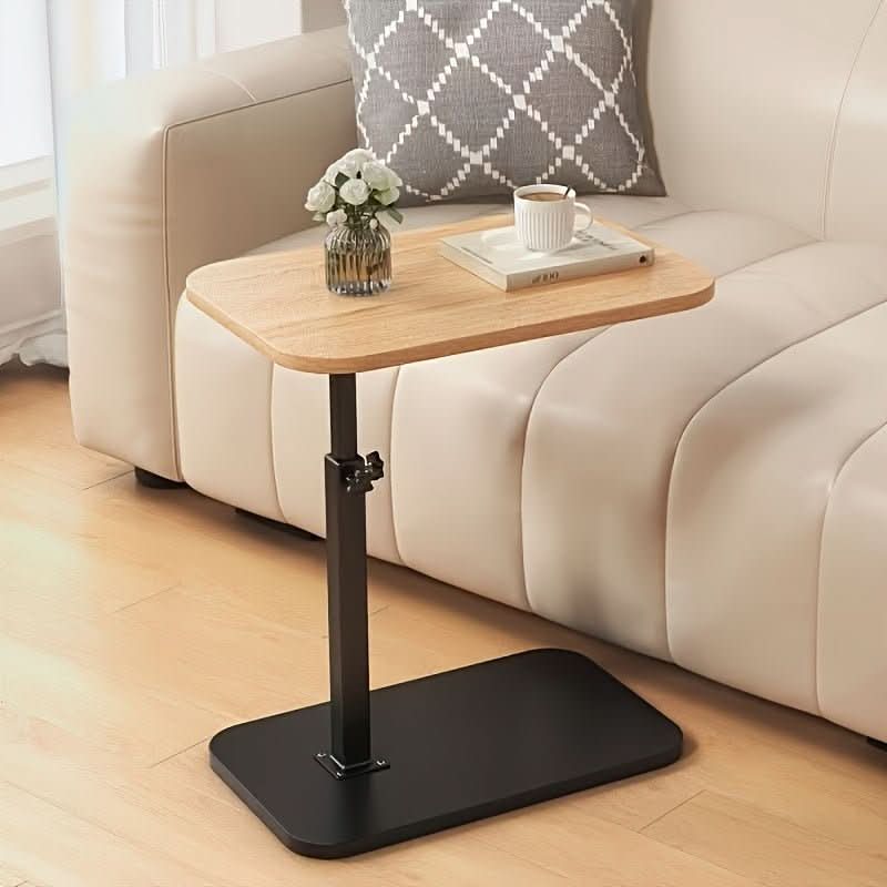 AeroLift Adjustable Sofa and Bed Side Table With Wooden Top