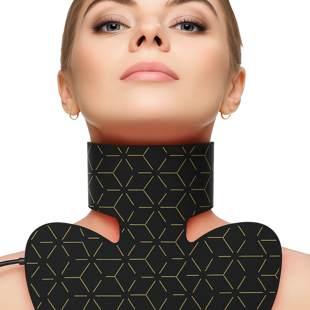 Červený infračervený terapeutický zábal s vlnovými délkami 660 nm a 850 nm pro mladistvý krk a hruď