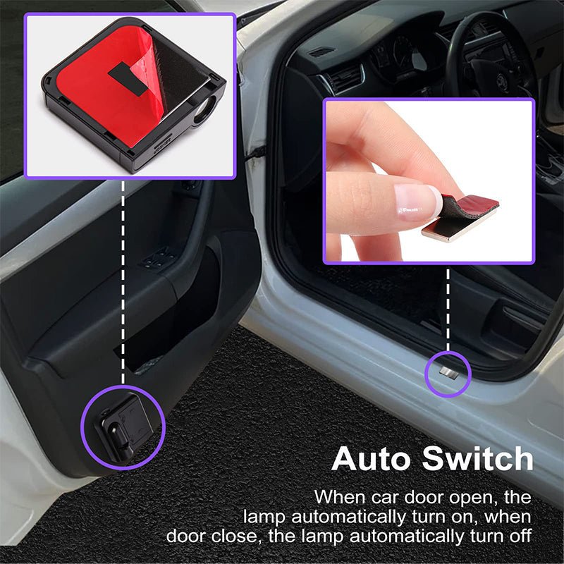 LumaDoor Wireless LED Car Door Projector Light With Custom Logo Display