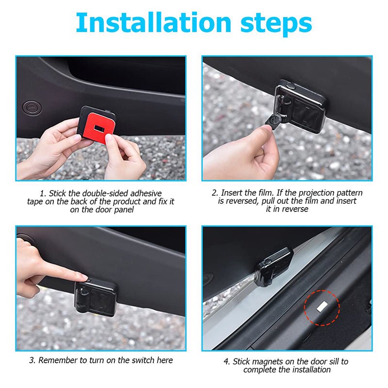 LumaDoor Wireless LED Car Door Projector Light With Custom Logo Display
