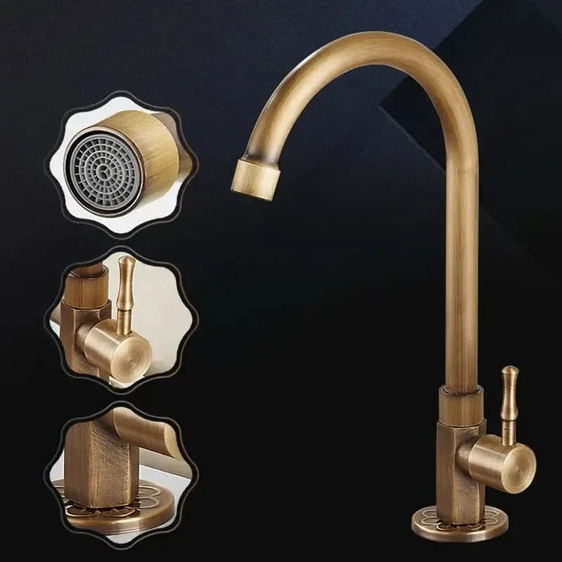 Lyra Tap - 300 mm vysoký výtok v elegantní starožitné mosazi