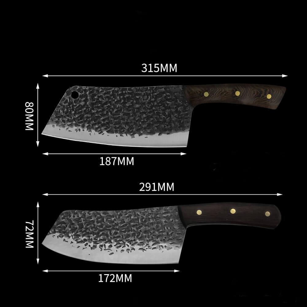 Hand-Forged Cleaver With Clad Steel Blade For Kitchen Use