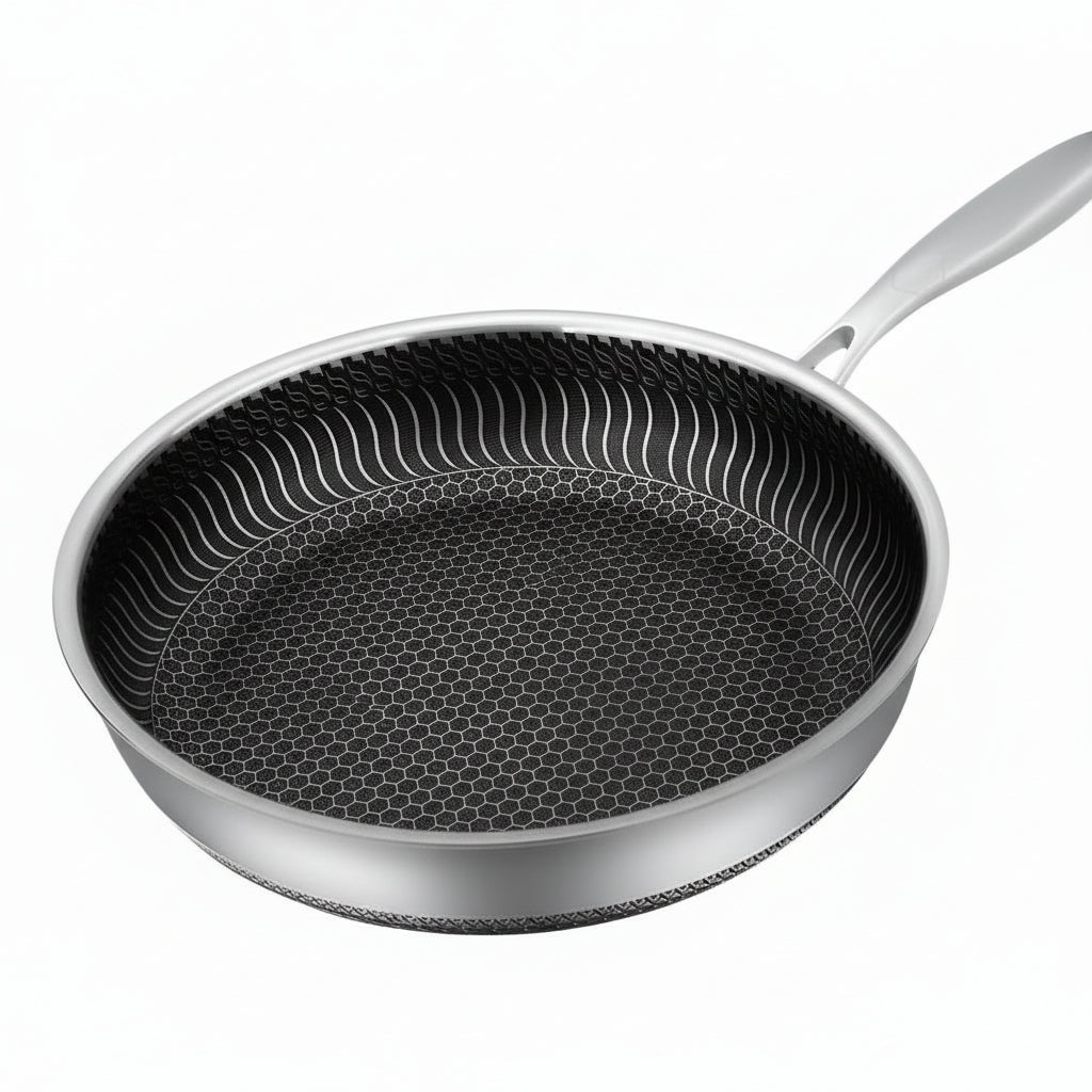 StellarForge Stainless Steel Nonstick Pan With Hexa Surface