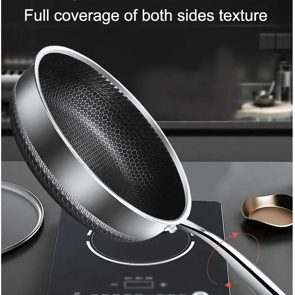 StellarForge Stainless Steel Nonstick Pan With Hexa Surface