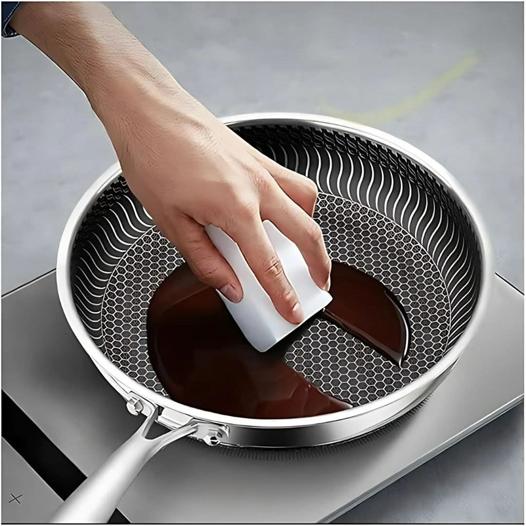 StellarForge Stainless Steel Nonstick Pan With Hexa Surface