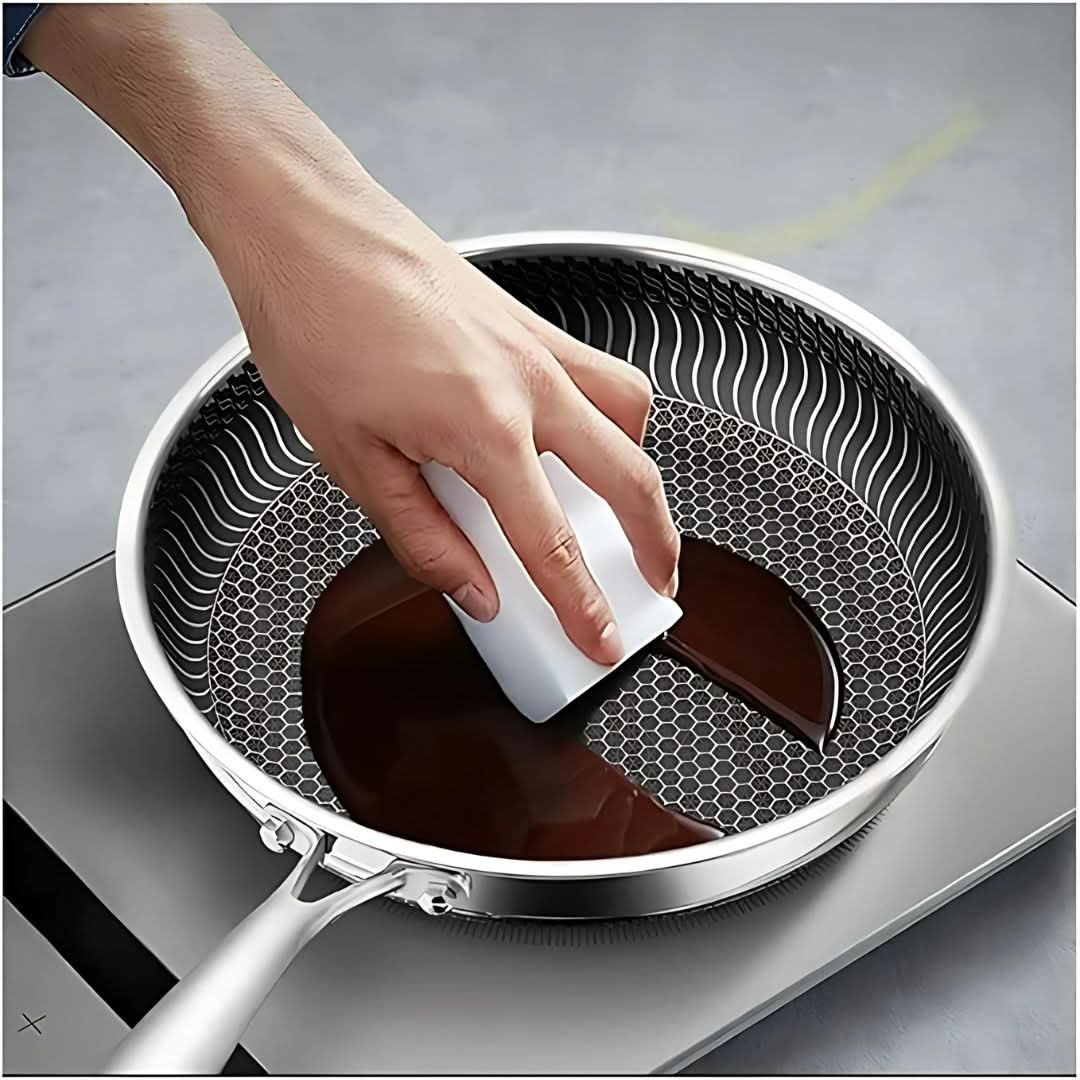 StellarForge Stainless Steel Nonstick Pan With Hexa Surface