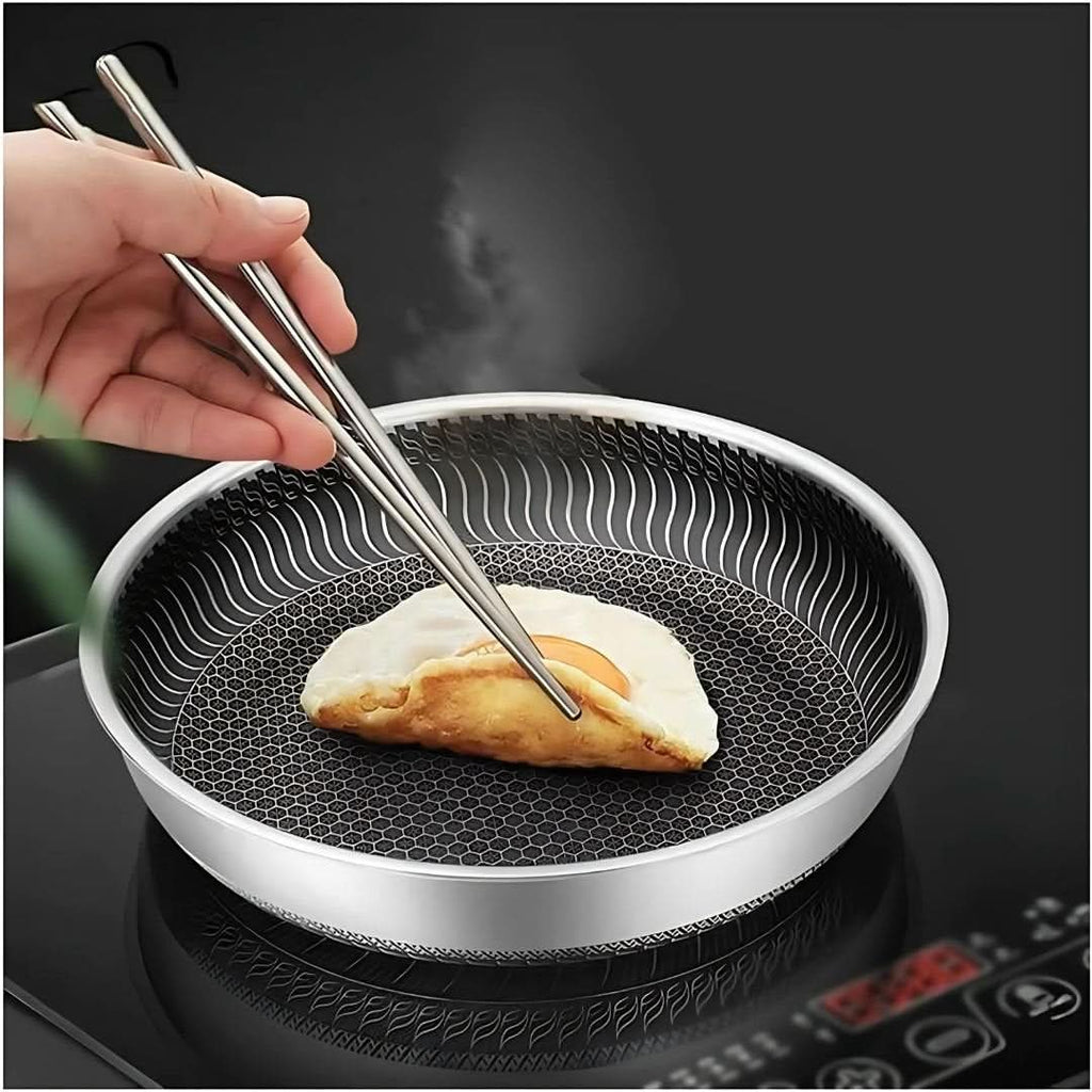 StellarForge Stainless Steel Nonstick Pan With Hexa Surface