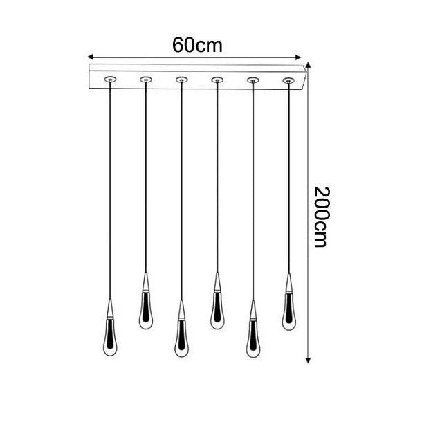 Aurelle | Lampadario a Goccia di Vetro per Soggiorni e Sale da Pranzo
