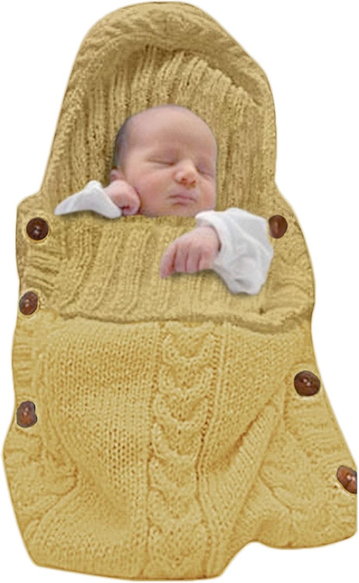 CozyNest Baby Wrap Beige Nyfödd Filt Mjuk Sovsäck för Värme och Komfort