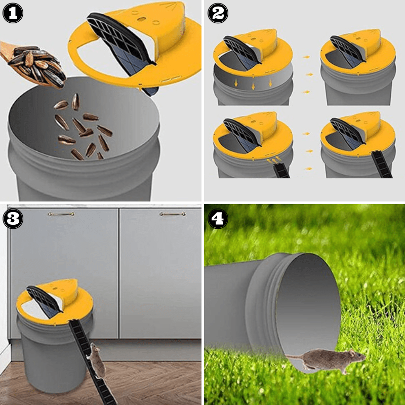 GreenGuard Humane Bucket Lid Mouse Trap For Multi-Catch And Release