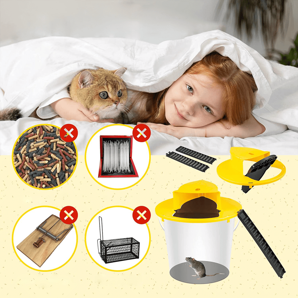 GreenGuard Humane Bucket Lid Mouse Trap For Multi-Catch And Release