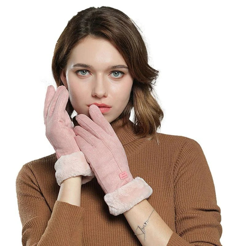Women's Rechargeable Wool Lined Heated Gloves With Touchscreen