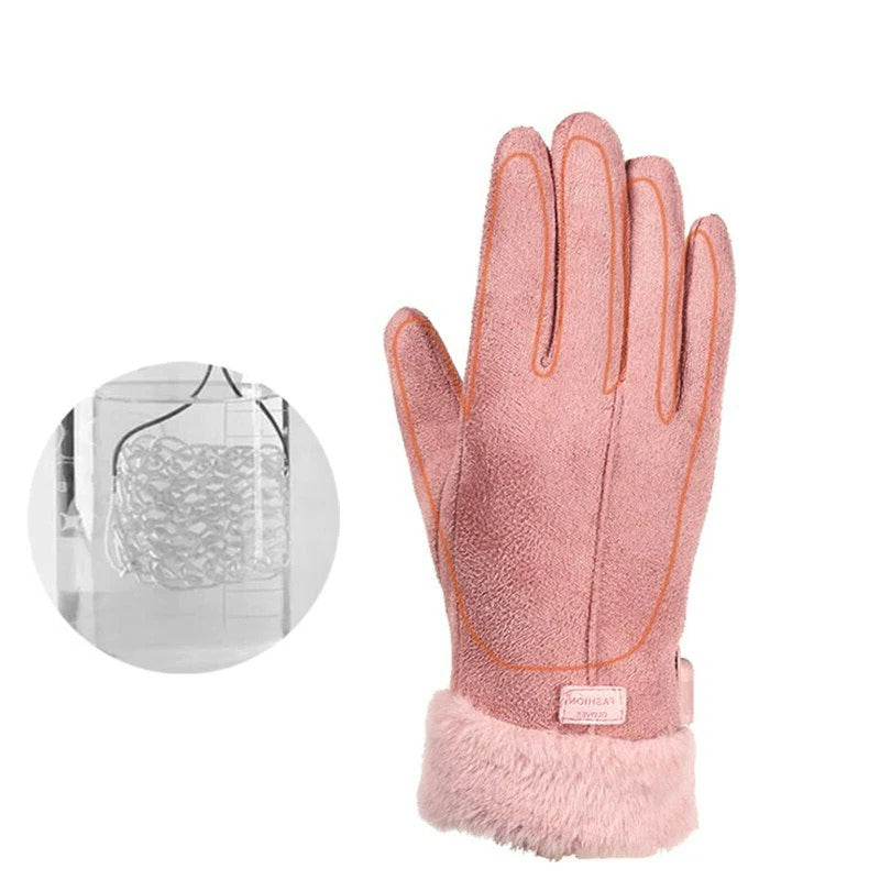 Women's Rechargeable Wool Lined Heated Gloves With Touchscreen