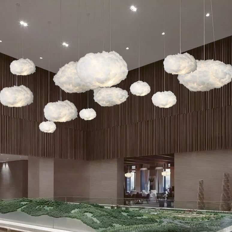 Cirrus Cloud Cotton taklampe med diffusert varmt lys