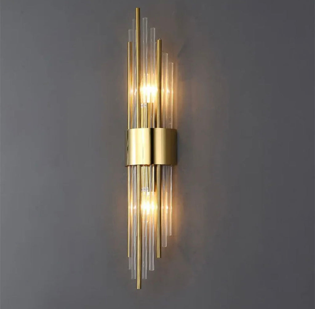 Minimalist Stainless Steel Crystal Wall Lamp With Ambient LED